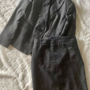 Ann Taylor blazer an skirt grey